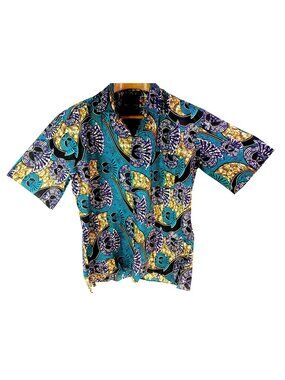 Presidential Mens Madiba African Print Tailored Short Sleeve Shirt 2XL Multicolo